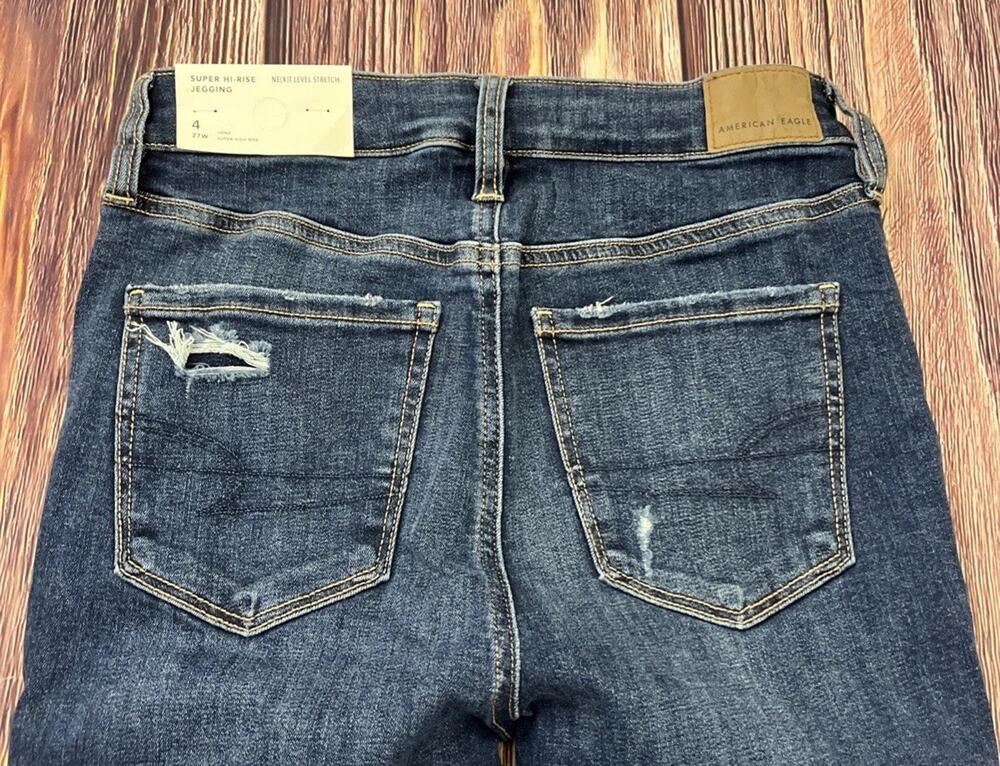 ๐บ NWT American Eagle Womens Size 4 Long Super Hi Rise Jegging Jeans Stretch